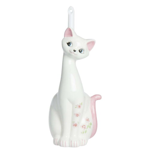 サンアート かわいい雑貨 ラブ リ ー陶器 ねこのトイレブラシ立て トイレブラシ付 幅13cm ピンク SAN1708 サンアート かわいい雑貨 ラブ リ ー陶器 ねこのトイレブラシ立て トイレブラシ付 幅13cm ピンク SAN1708