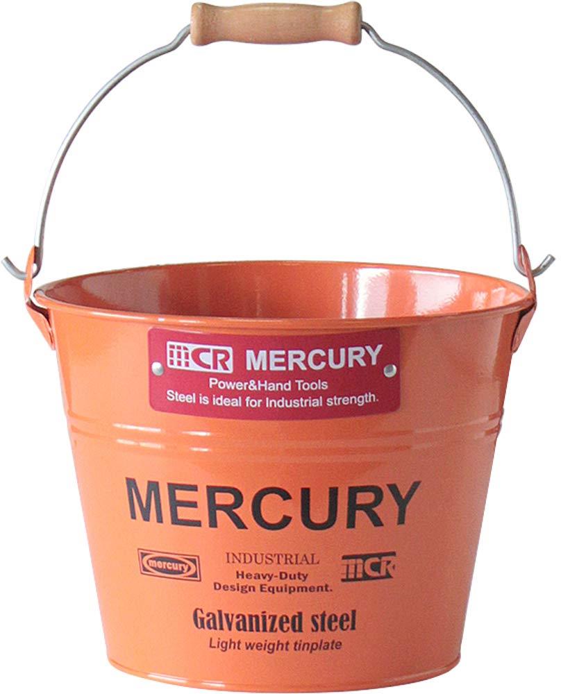 マーキュリ ー ブリキ バケツ スモール 5L φ23cm×H18cm オレンジ
