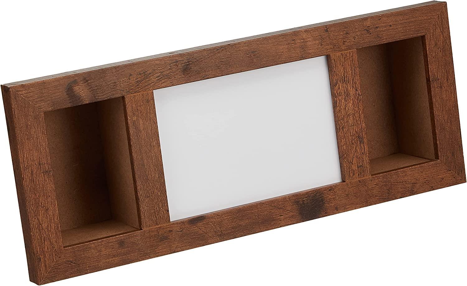 丸和貿易 ダブルボックスフレーム 横 ブラウン 29.4×5.5×11.6cm 400893801(3)