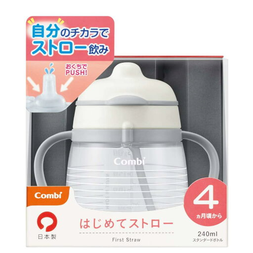 コンビ ラクマグ はじめてストロー ボーダー ホワイト 1本 (x 1) コンビ ラクマグ はじめてストロー ボーダー ホワイト 1本 (x 1)