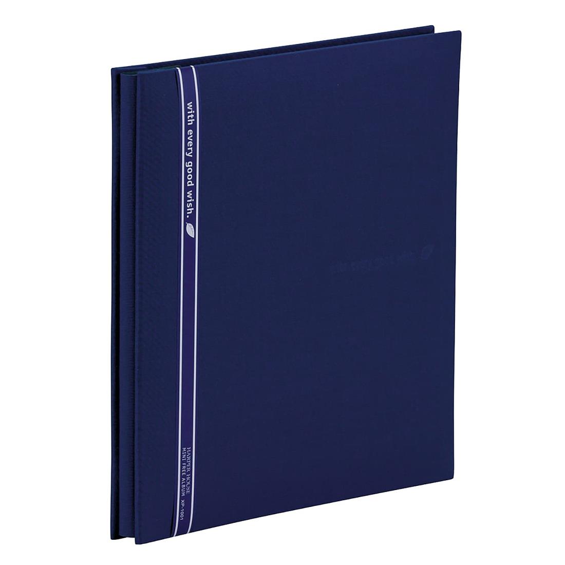 セキセイ(Sekisei) アル バム フリ ー ハーパーハウス ミニフリ ーアル バム 黒台紙 20ページ ネイビーブルー 11~20ページ 布 ブルー XP-1001