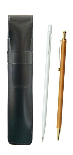 2個パック スリム牛革ペンケース黒 極細ノック式消しゴム 白と竹柄シャープペンセット ASBER15W-FB300C S-2 2個パック スリム牛革ペンケース黒 極細ノック式消しゴム 白と竹柄シャープペンセット ASBER15W-FB300C S-2