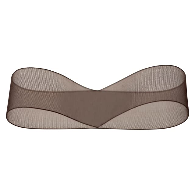 ヘッズ リボン 2.5cm幅×30m巻 チ ョコレート 1巻 オーガ ンジーリボン HEADS OR2511