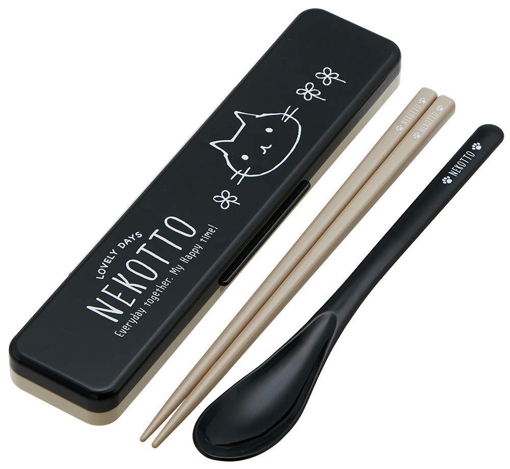 スケーター (skater) コンビセット 箸 スプーン セット 銀イオン Ag+ 抗菌 ねこっと 日本製 18cm CC S3SAAG