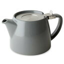 フォーライフ(FOR LIFE) ティーポット 陶器 530ml 3杯用 茶こし付き 食洗機対応 蓋が落ちない 片手で注げる 新生活 引っ越し祝い グレー スタ...