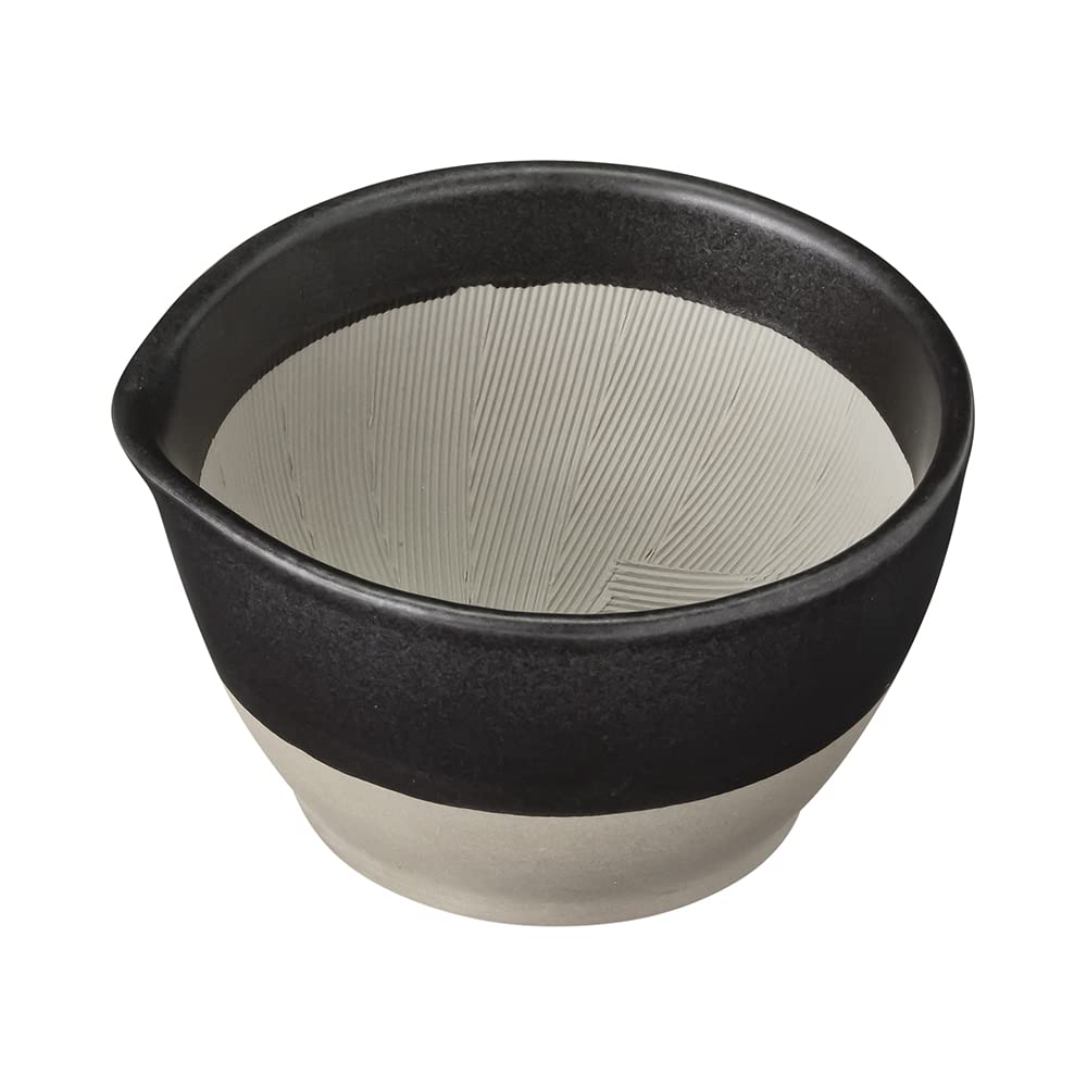 アンドエヌイー(＆NE) 石見焼 すり鉢 小 ハレとケ 黒 直径11cm×高さ6cm 日本製 ミニ 深型 電子レンジ ..