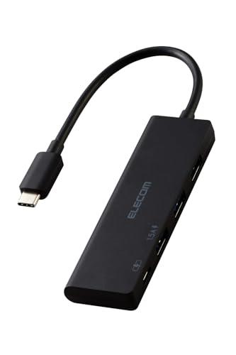エレコム USBハブ 4-in-1 USB-C接続 USB-A×3 USB-C×1 充電 PD100W対応 高速データ転送 ブラック U3HC-H040PBK