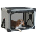 シンセーインターナショナル ペットキャリ ー 犬 猫 キャリ ー 折りたたみケージ ペットクレート Sサイズ グレー