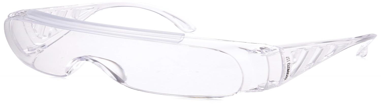 山本光学 YAMAMOTO NO.337 メガネの上からかけられる オーバーグラ スタイプ保護めがね 上部クッションバー付き ワイドテンプル クリア PET-A...