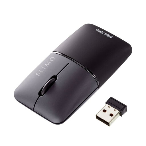 サンワサプライ 静音ワイヤレスブルーLEDコンボマウス 薄型 SLIMO・ブラック(充電式) MA-WBBS310BK サンワサプライ 静音ワイヤレスブルーLEDコンボマウス 薄型 SLIMO・ブラック(充電式) MA-WBBS310BK