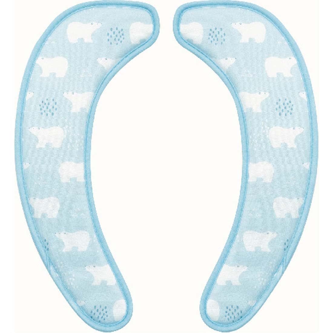 オカトー hiecoco 貼るタイプ 冷感 便座シート 抗菌 防臭 消臭 しろくま ブルー 40×17cm