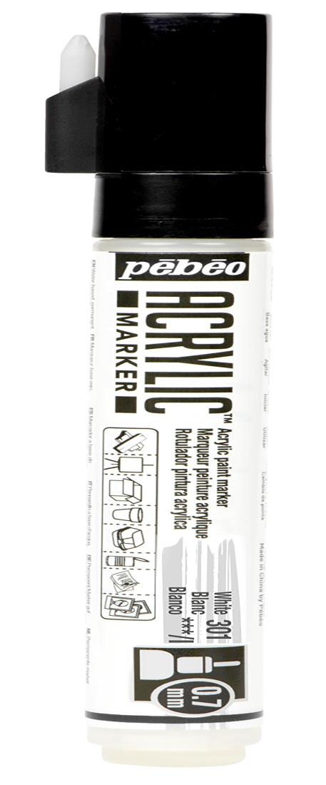 Pebeo アクリルペイントマーカー デコマーカー 0.7mm 極細ラウンド NO.01ホワイト