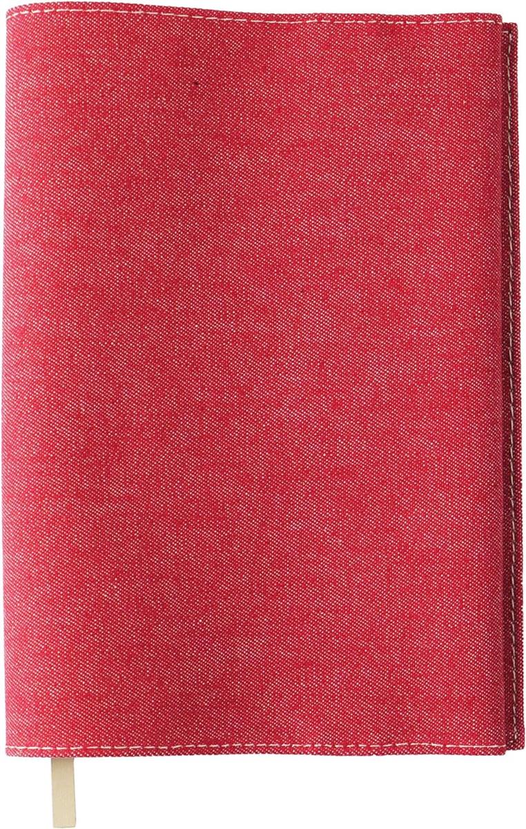 スリップオン 20カ ラーデニム 四六判ブックカバー 布製 日本製 レッド A-SLD-1102