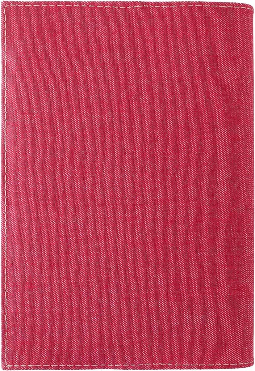 スリップオン(Slip-On) 20カ ラーデニム B6 (コミック) ブックカバー 日本製 布製 レッド A-SLD-1002