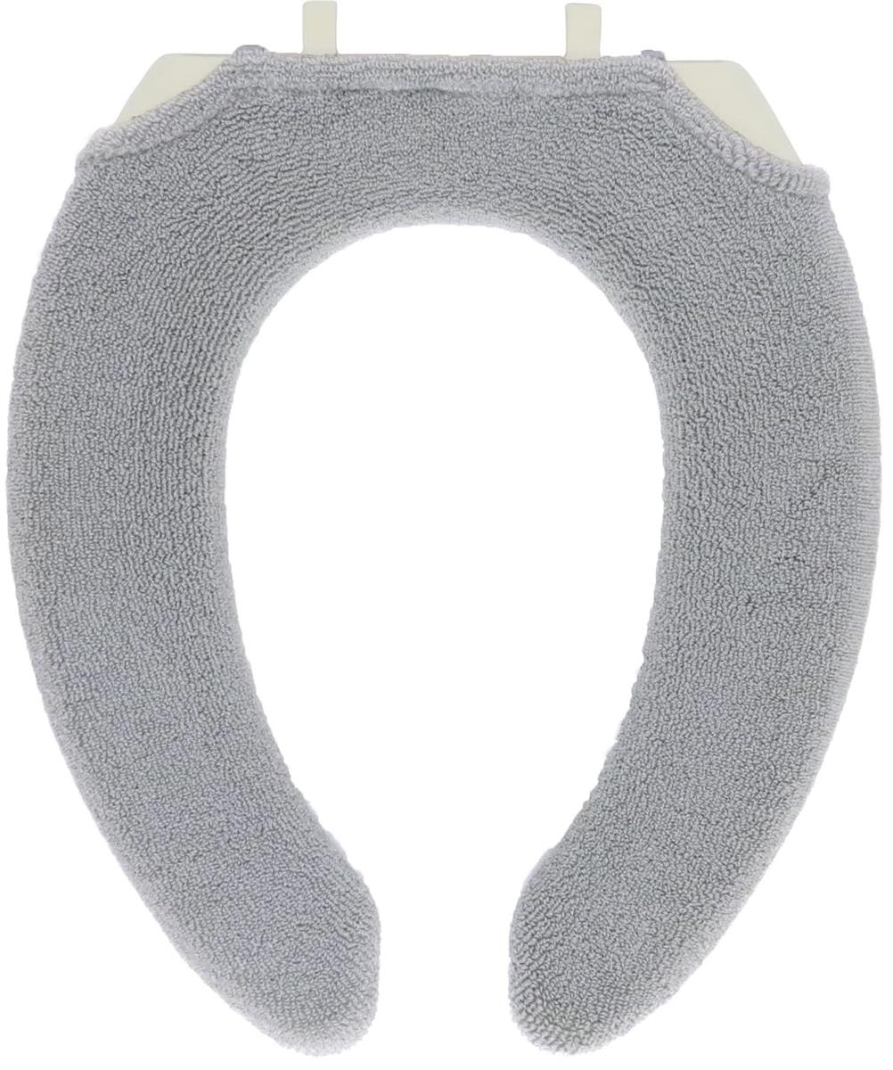 カキウチ 便座カバー U型 幅87.5×奥行9.5×高さ1.5cm グレー 洗濯 機で丸洗い可能 ワイドな差し込み口 らくらくフィット SELECT JUST FIT