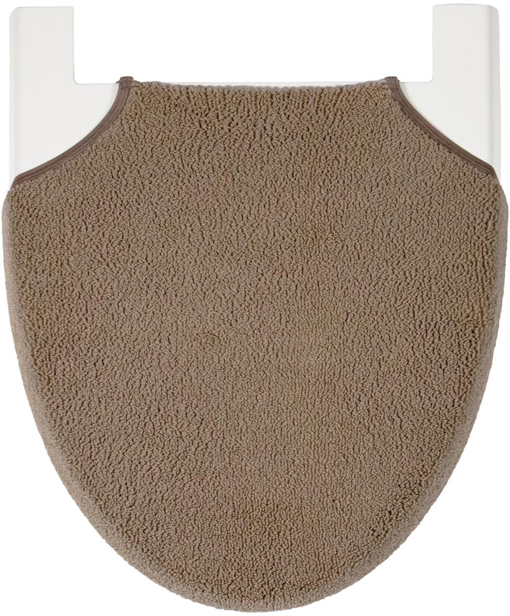 カキウチ トイレ フタカバー 洗浄・暖房型・U型・O型・兼用タイプ 幅34×奥行38×高さ2cm ブラウン 伸縮自在 キレイにフィット フック調節バー付き SELECT JUST FIT