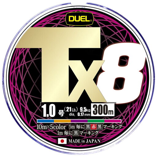 DUEL(デュエル) PEライン 釣り糸 Tx8【 ライン 釣りライン 釣具 高強度 高感度 強さ長持ち】1.0号300m5COLOR 5色マーキング DUEL(デュエル) PEライン 釣り糸 Tx8【 ライン 釣りライン 釣具 高強度 高感度 強さ長持ち】1.0号300m5COLOR 5色マーキング