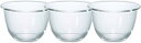 HARIO(ハリオ) 日本製 耐熱ガラ ス製 ボウル 900ml BUONO kitchen MXP-90-BK 3個セット クリア