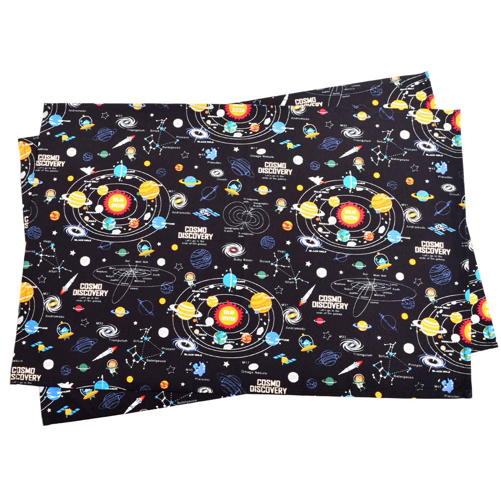 COLORFUL CANDY STYLE ランチョンマット 大 PET 太陽系惑星とコ スモプラネタリウム(ブラック)