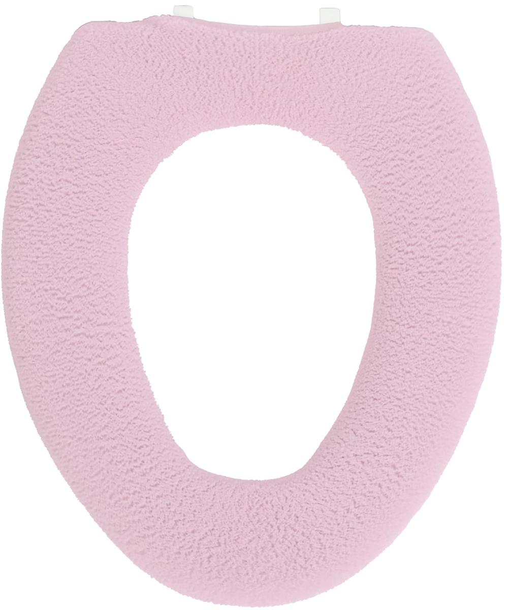 カキウチ 便座カバー O型 ピンク 洗濯 機で丸洗い可能 かぶせて留めるだけ かんたんセット SELECT JUST..