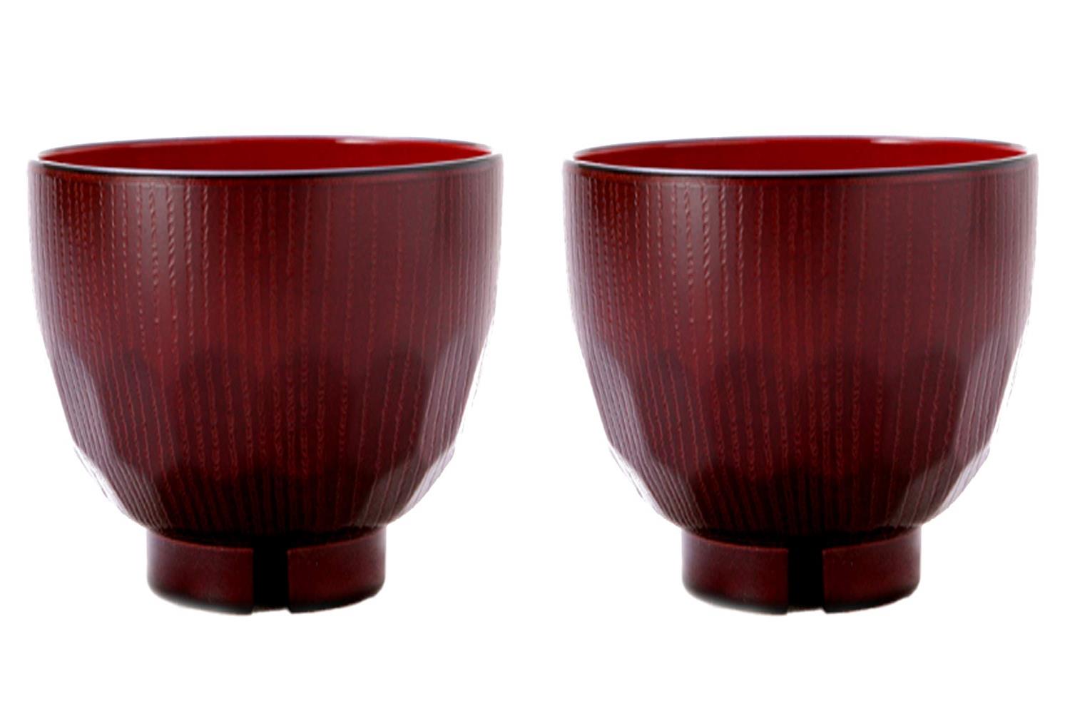 正和(Showa) 汁椀 お椀 味噌汁椀 食器 2個 ブラウンなど 380ml 山中塗レンジ・食洗機対応亀甲汁椀(溜め..