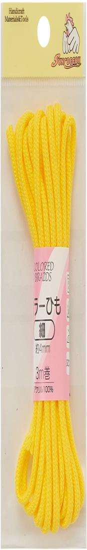 KIYOHARA サンコッコー カ ラーひも 細 幅4mm×長さ3m 黄 SUN55-17