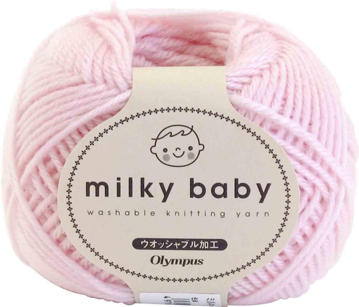 オリムパス製絲(Olympus Thread) ミルキーベビー 毛糸 合太 col.3 ピンク 系 40g 約114m 6玉セット