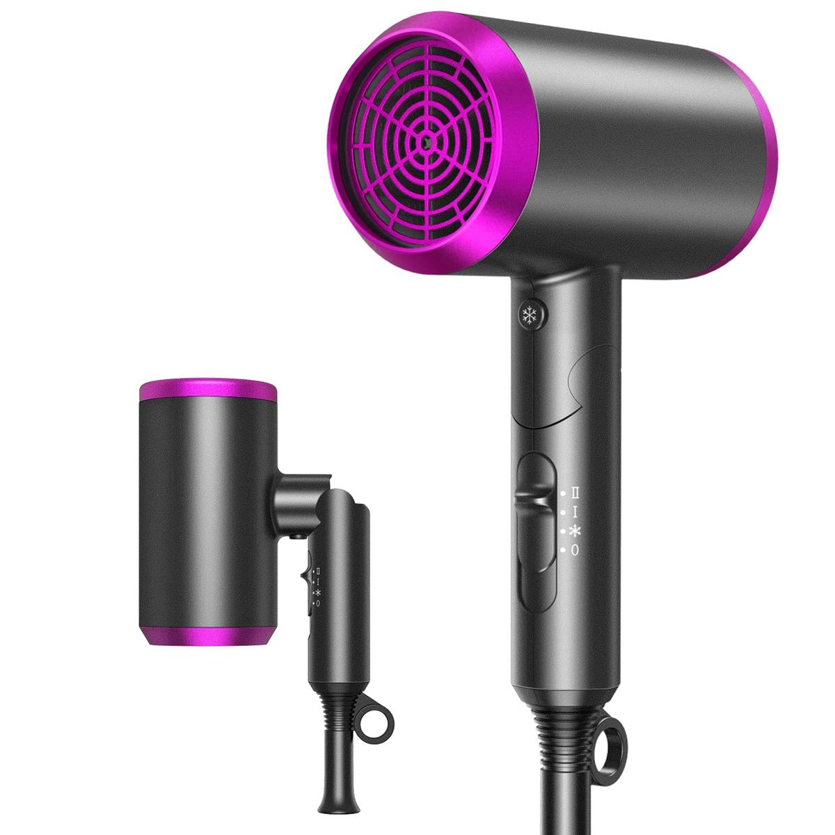 ヘアドライヤー 大風量 速乾 マ イナスイオン 折り畳み式 軽量 57℃恒温 過熱防止 ノズル付き ドライヤー 3段階調節 携帯便利 オシャレ 家庭用/旅行用/...