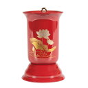 サンメニー 本格 仏前 ろうそく入れ 短い ロウソク 対応 山中漆器 日本製 仏壇 用 蝋燭 立て ろうそく たて 仏具 お仏壇 小物 朱 毎日の お供え お清め に 手元供養 短寸 直径6.4×10.5cm Sunmany