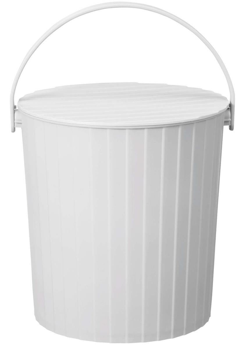 新輝合成 トンボ 座れる バケツ 蓋付き 15リットル ホワイトグレー 幅30.5×奥行29×高さ30.5cm アウトド..