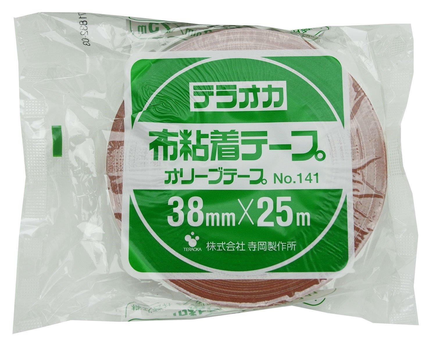 寺岡製作所 包装用 布粘着テープ オリ ーブテープ 38mmX25m 41