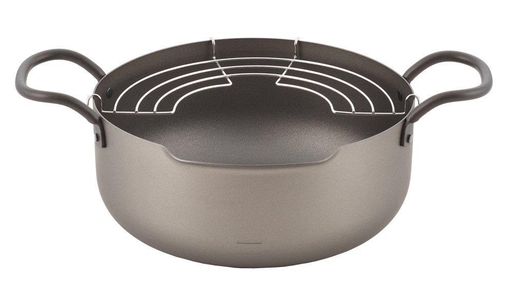 ヨシカワ 揚げ物 鍋 天ぷら鍋 22cm ガ ス火・IH対応 移し替えがラク アミ付き ステンレス SJ2234 日本製 天麩羅鍋 油鍋