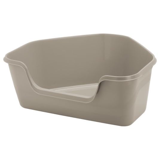 【OFT】 HY Fit 猫トイレ 大型 本体 飛び散り防止 ハ イキャット 大きい 一体成形 入口低め（グレー）..