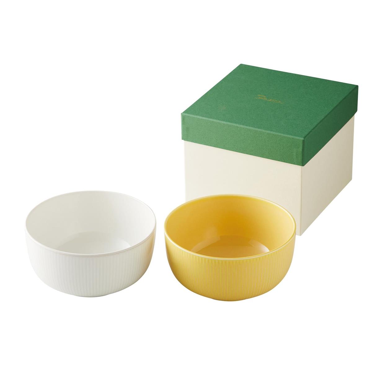 美濃焼 miyama 深山 ギフトセット 食器セット ペア どんぶり 丼ぶり ボウル 約16cm 2個セット (ミルキ..