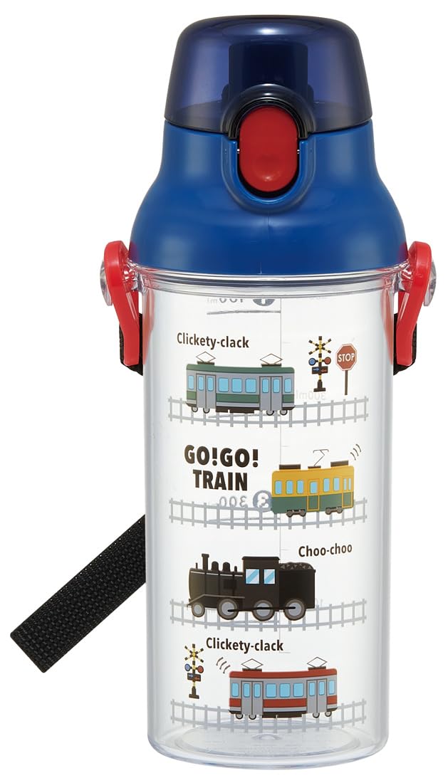 スケーター(Skater) 子供用 クリア プラチック 水筒 480ml ト レイン 電車 目盛り付きで水分補給の管理..