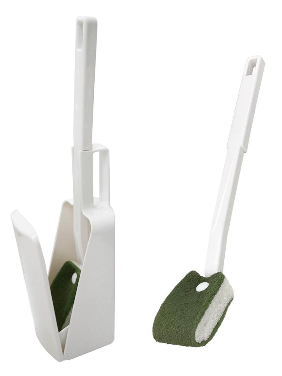 オーエ トイレブラシ 約縦37.5×横8×奥行9.5cm ホワイト トイレクリ ーナーハード ケース付き CH コンパ..