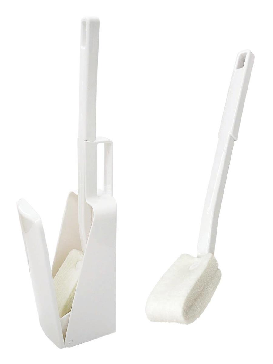 オーエ トイレブラシ 約縦37.5×横8×奥行9.5cm ホワイト トイレクリ ーナーソフト ケース付き CH コンパ..