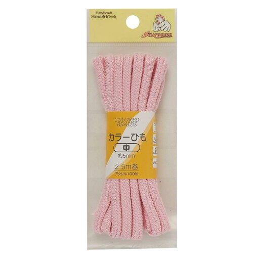 KIYOHARA サンコッコー カ ラーひも 中 幅5mm×長さ2.5m ベビーピンク SUN55-34 KIYOHARA サンコッコー カ ラーひも 中 幅5mm×長さ2.5m ベビーピンク SUN55-34