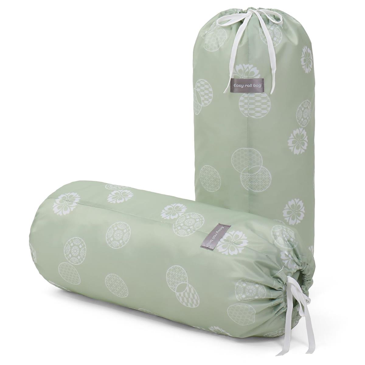 アストロ 収納袋 グリ ーン Sサイズ 2枚組 丸めて簡単収納 タオルケット ダウンジャケット収納 巾着袋 ..