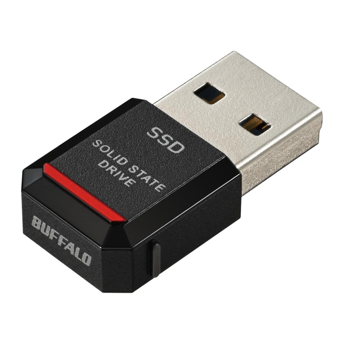 【ネット限定】バッファロー SSD 外付け 1TB 極小 コンパクト ポータブル PS5 / PS4 対応 (動作確認済) USB3.2 Gen2 読込速度 600MB/s ブラック エコパッケージ SSD-PST1.0U3BA/N