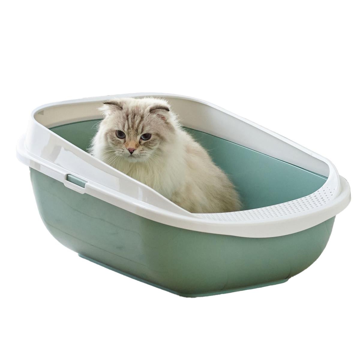 【OFT】 メガトレー ライト ソフトグリ ーン 青タグ 大きい猫トイレ 飛散 防止 サイズ(約):幅42.6×奥57..