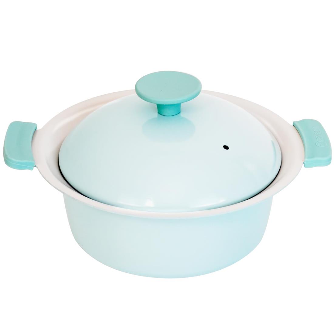 和平フレイズ 軽くて扱いやすい 卓上鍋 18cm 1~2人用 ブルー IH対応 ガ ス PFOAフリ ー セ ラミック加工 RB-3212