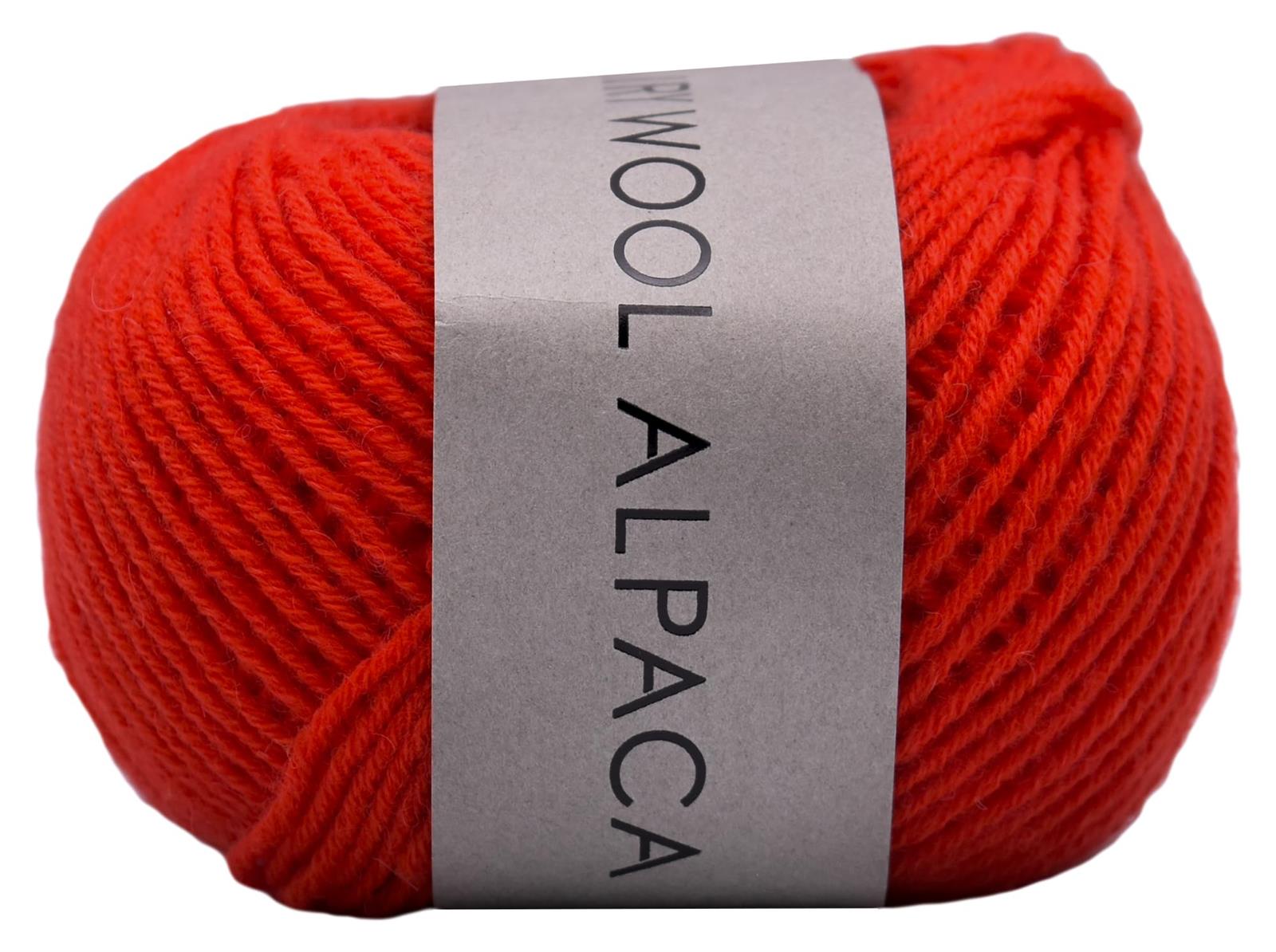 DARUMA 手編み毛糸 エアリ ーウールアルパカ 合太 COL. 14 スカーレット 約30g 100m 6500