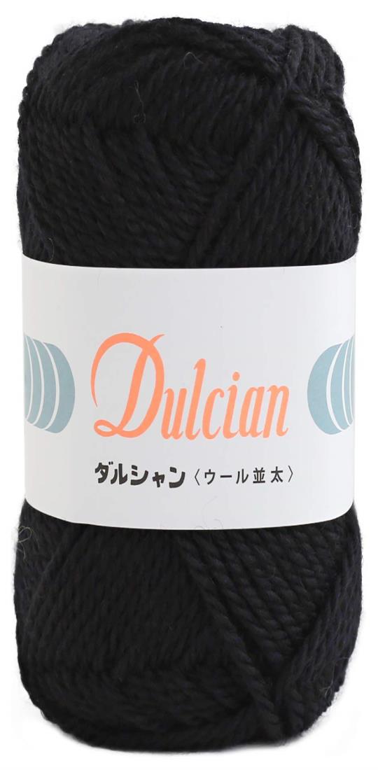 DARUMA ダルシャン ウール 並太 毛糸 並太 Col.115 ブラック 系 40g 約75m 5800