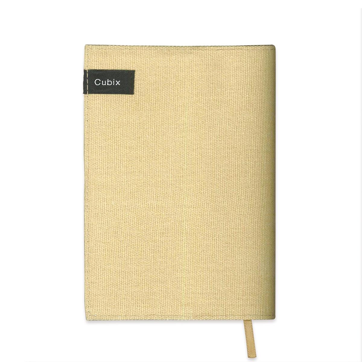 エムプラン ブックカバー キュービックス 帆布 文庫サイズ ベージュ 114038-13-120