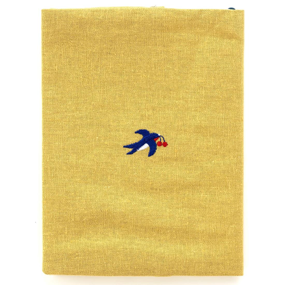 コンサイス ブックカバー 文庫 布のブックカバー ツバメ 黄 531548