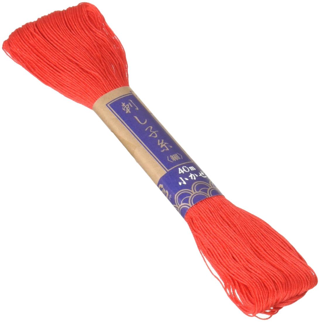 横田 ダルマ 刺し子糸 細 小カセ 40m巻 col.16 赤 2180
