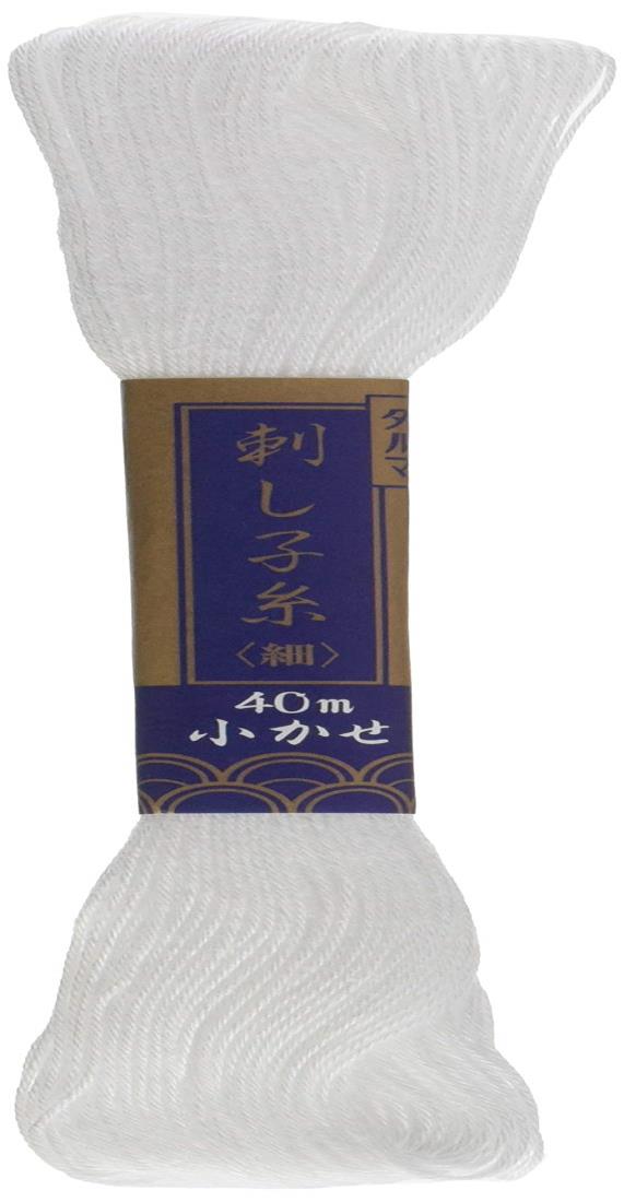横田 ダルマ 刺し子糸 細 小カセ 40m巻 col.1 白 2180