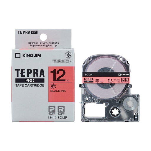 キングジム テープカート リッジ テプラPRO 12mm SC12R 赤 キングジム テープカート リッジ テプラPRO 12mm SC12R 赤
