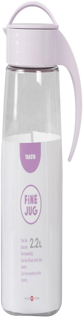 タケヤ化学工業 TAKEYA ファインジャグ 2.2L ソフトパープル 耐熱100度 横置きOK 広口でお手入れ簡単